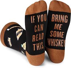 Achlibe Erwachsene Unisex Lustige Neuheit Knöchel Lounge Socken Kreative Winter Warme Socken Bett Socken, Black Brown Whisky, Einheitsgröße von Achlibe