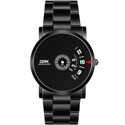 Ackssi Herren Analog Quarz Uhr mit Edelstahl Armband 002-01-ACKM, Schwarz, modisch von Ackssi