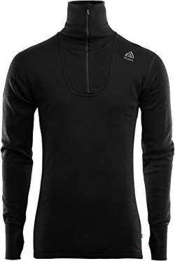 Aclima Doublewool Polo w.Zip Men Größe S Jet Black/Marengo von Aclima