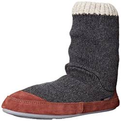 Acorn Herren Slouch Boot Slipper Hausschuh, Anthrazit-Ragg-Wolle, Small von Acorn