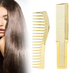 Toupierkamm, Haarschneidekamm für Friseursalon, Breiter Zahn-Haarschnittkamm für Alle Haartypen (GOLD) von Acouto