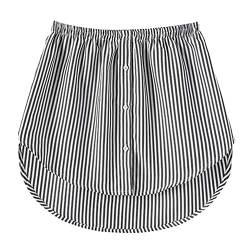 Acramy Damen Mini Unterrock Lower Skirt Sweep Hemd Verlängerung Rock mit Knöpfen (3XL, Schwarz 1) von Acramy