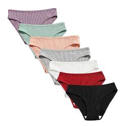 Acramy Damen Slips Mehrpack Baumwolle Hipster Atmungsaktive Unterwäsche Panty 7er Pack （Mehrfarbig 1, L） von Acramy