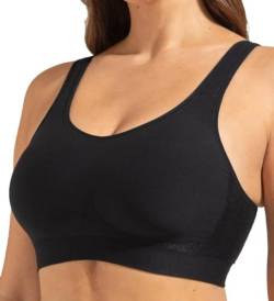 Acramy Damen Soft Bralette Ohne Bügel Gepolstert Bustier Wohlfühl BH (4XL, Schwarz) von Acramy