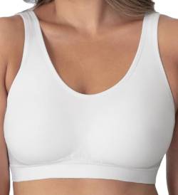 Acramy Damen Soft Bralette Ohne Bügel Gepolstert Bustier Wohlfühl BH (4XL, Weiß) von Acramy