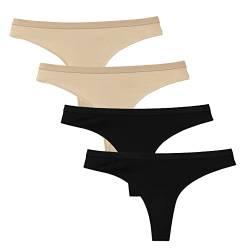 Acramy Damen Tanga String Baumwolle Unterhosen Bequeme Unterwäsche 4er Pack (M, Mehrfarbig 2) von Acramy