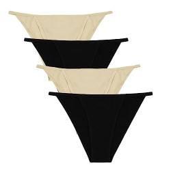 Acramy Damen Unterhosen Baumwolle Atmungsaktive Unterwäsche Slips Hipster Tanga 4er Pack (M, Gruppe B) von Acramy