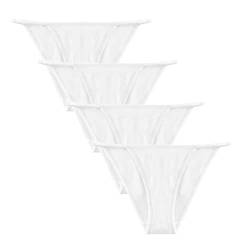 Acramy Damen Unterhosen Baumwolle Atmungsaktive Unterwäsche Slips Hipster Tanga 4er Pack (M, Weiß) von Acramy
