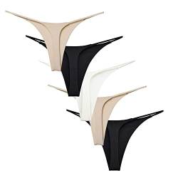 Acramy Damen Unterhosen Baumwolle String Unterwäsche Thong Tanga, 5er Pack (M, Gruppe B) von Acramy