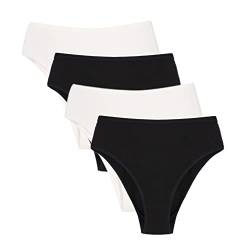 Acramy Damen Unterwäsche Baumwolle Slips Atmungsaktive Pantys Hipster 4er Pack (L, Gruppe B) von Acramy