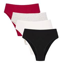 Acramy Damen Unterwäsche Baumwolle Slips Atmungsaktive Pantys Hipster 4er Pack (XL, Gruppe A) von Acramy