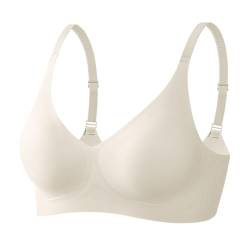 Acramy Damen Wohlfühl BH Ohne Bügel Gepolstert Bustier Bralette Soft Bra (L, Champagner) von Acramy