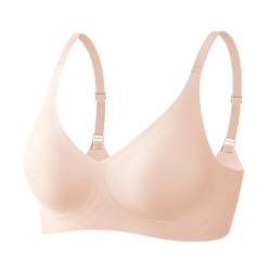 Acramy Damen Wohlfühl BH Ohne Bügel Gepolstert Bustier Bralette Soft Bra (L, Hellrosa) von Acramy