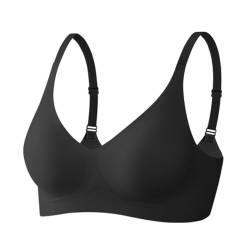 Acramy Damen Wohlfühl BH Ohne Bügel Gepolstert Bustier Bralette Soft Bra (S, Schwarz) von Acramy