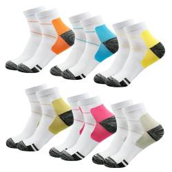 Acramy Sportsocken Damen Mädchen Sneaker Socken 6 Paar Bunt Socken (35-38, A-Multicolour) von Acramy