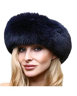 Acrawnni Damen Mütze mit Kunstfell, russisch, dick, warm, für den Winter, warm, Schwarz , Einheitsgröße von Acrawnni
