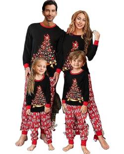 Acrawnni Weihnachts-Pyjama Für Die Familie, Passende Weihnachts-Pyjama-Sets, Weihnachts-Nachtwäsche-Set, Passende Pyjamas Für Die Familie (Mutter, V-Christmas Tree, L) von Acrawnni