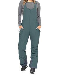 Isolierter Damen-Overall, ärmellos, winddicht, Reißverschluss vorne, Snowboardhose, Winteroverall mit Tasche, grau, 52 von Acrawnni