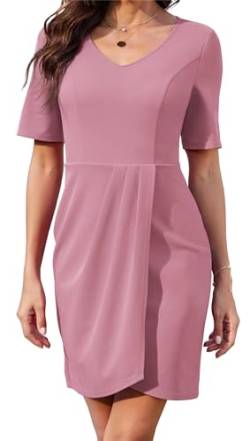 Actcat Damen V-Ausschnitt Rüschen Ärmel Bodycon Etui Wrap Rüschen Casual Cocktail Party Arbeitskleidung Swing Retro Party Cocktailkleid cocktailkleid Damen elegant kleiddamen von Actcat