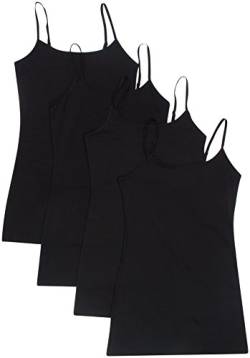 4er Pack Active Basic Damen Basic Tank Tops - Schwarz - Mittel von Active Products