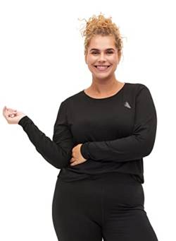 Zizzi ABASIC Damen T-Shirt für Sport & Freizeit Langarm Sporttop Quick Dry Fitness, schwarz, XL (54/56) von Active by Zizzi