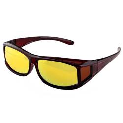 ActiveSol Überzieh-Sonnenbrille für Herren, Sonnen-Überbrille UV400, polarisiert, Fit-over Polbrille für Brillenträger (braun glänzend) von ActiveSol