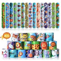 Acuiwer Schnapparmband 30 Stück Tiere Slap Armbänder Kindergeburtstag Gastgeschenke Party Slap Bracelet für Kinder Mädchen Jungen von Acuiwer