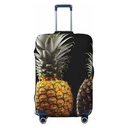 AdaNti Ananas-Druck-Reise-Gepäck-Abdeckung, elastisch, waschbar, Koffer-Abdeckung, Gepäckschutz für 45,7-81,3 cm Gepäck, Schwarz , L von AdaNti