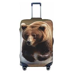 AdaNti Bear Running print Travel Luggage Cover Elastic Washable Suitcase Cover Baggage Protector For 18-32 Inch Luggage, Schwarz , L von AdaNti