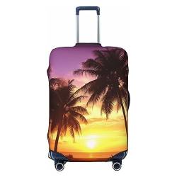 AdaNti Gepäckabdeckung mit Palmen bei Sonnenuntergang, elastisch, waschbar, Gepäckschutz für 45,7 - 81,3 cm Gepäck, Schwarz , M von AdaNti