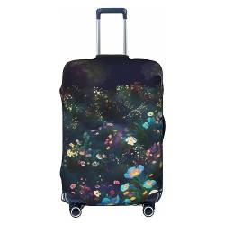 AdaNti Moonlight Garden Print Travel Luggage Cover Elastic Washable Suitcase Cover Baggage Protector For 18-32 Inch Luggage, Schwarz , L von AdaNti