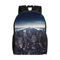 AdaNti New York City Print Rucksäcke Wasserdicht Leicht Daypack Casual Umhängetasche Für Arbeit Reisen Camping, Schwarz , One size von AdaNti