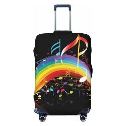 AdaNti Reisegepäck-Abdeckung, Motiv: Regenbogen-Musiknote, elastisch, waschbar, Gepäckschutz für 45,7 - 81,3 cm Gepäck, Schwarz , XL von AdaNti