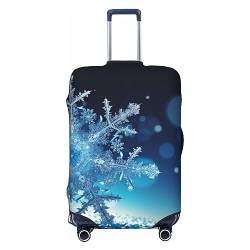 AdaNti Reisegepäck-Abdeckung mit Schneeflocken-Motiv, elastisch, waschbar, Gepäckschutz für 45,7 - 81,3 cm, Blau, Schwarz , M von AdaNti
