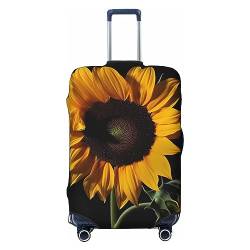 AdaNti Reisegepäckabdeckung, Sonnenblume, schwarzer Hintergrund, elastisch, waschbar, Gepäckschutz für 45,7 - 81,3 cm Gepäck, Schwarz , S von AdaNti