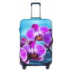 AdaNti Schöne Orchidee drucken Reise Gepäck Abdeckung Elastische Waschbar Koffer Abdeckung Gepäck Protector Für 18-32 Zoll Gepäck, Schwarz , S von AdaNti