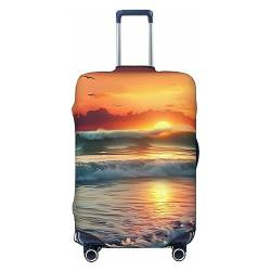 AdaNti Sunset Seaside print Travel Luggage Cover Elastic Washable Suitcase Cover Baggage Protector For 18-32 Inch Luggage, Schwarz , L von AdaNti