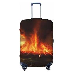 AdaNti Volcano print Travel Luggage Cover Elastic Washable Suitcase Cover Baggage Protector For 18-32 Inch Luggage, Schwarz , L von AdaNti