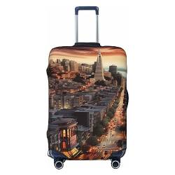 AdaNti san francisco print Travel Luggage Cover Elastic Washable Suitcase Cover Baggage Protector For 18-32 Inch Luggage, Schwarz , L von AdaNti