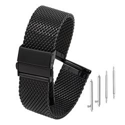 Adallor® Uhrenarmband Edelstahl 20mm 22mm 18mm, Smartwatch Ersatzarmbã¤nder Armband Wechselarmband für Herren Damen mit Federstege, Ersatzarmband Metall Mesh Uhrenarmbänder, Uhrband Bracelet Strap von Adallor