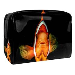 Reise Kosmetiktasche Orangenfisch Klein Make Up Tasche Kulturbeutel Mit Reißverschluss Für Frauen 18.5x7.5x13cm von Adamion