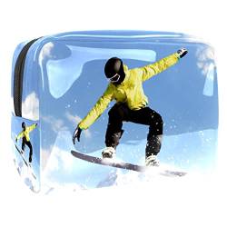 Reise Kosmetiktasche Snow Mountain Sports Skateboard Klein Make Up Tasche Kulturbeutel Mit Reißverschluss Für Frauen 18.5x7.5x13cm von Adamion