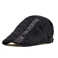 Adantico Herren Baumwolle Schirmmützen Beret Cap (Schwarz) von Adantico