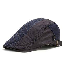 Adantico Herren Baumwolle Schirmmützen Flat Cap (Blau) von Adantico