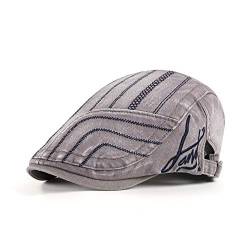 Adantico Herren Baumwolle Schirmmützen Flat Cap (Grau) von Adantico