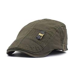 Adantico Herren Baumwolle Schirmmützen Flat Cap (Grün) von Adantico