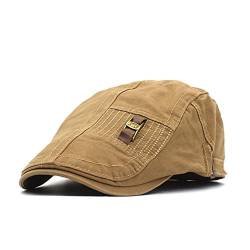 Adantico Herren Baumwolle Schirmmützen Flat Cap (Khaki) von Adantico