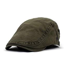 Adantico Herren Baumwolle Schirmmützen Flat Cap Einfarbig (Grün) von Adantico