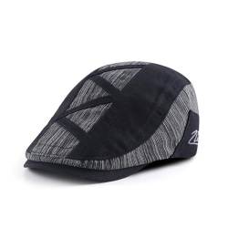 Adantico Herren Schirmmützen Flat Cap (Schwarz c) von Adantico