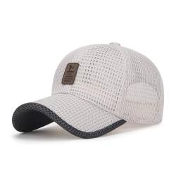 Adantico Unisex Baseball Cap Mesh Kappe für Damen Herren im Sommer (Beige) von Adantico